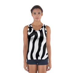 Zebra Horse Pattern Black And White Sport Tank Top  by picsaspassion