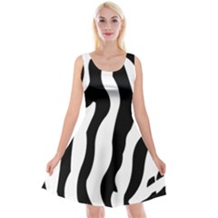 Zebra Horse Pattern Black And White Reversible Velvet Sleeveless Dress by picsaspassion