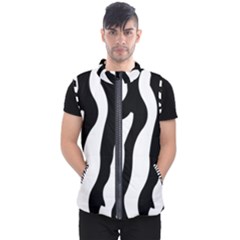 Zebra Horse Pattern Black And White Men s Puffer Vest by picsaspassion