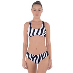 Zebra Horse Pattern Black And White Criss Cross Bikini Set by picsaspassion