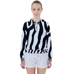 Zebra Horse Pattern Black And White Women s Tie Up Sweat by picsaspassion