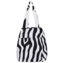 Zebra Horse Pattern Black And White Center Zip Backpack