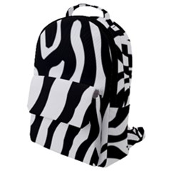 Zebra Horse Pattern Black And White Flap Pocket Backpack (small) by picsaspassion