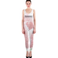 Tulip Red And White Pen Drawing One Piece Catsuit by picsaspassion