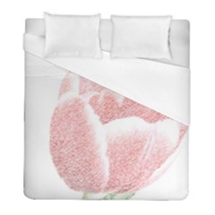 Tulip Red And White Pen Drawing Duvet Cover (full/ Double Size) by picsaspassion