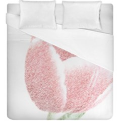 Tulip Red And White Pen Drawing Duvet Cover (king Size) by picsaspassion