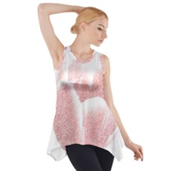 Tulip Red And White Pen Drawing Side Drop Tank Tunic by picsaspassion