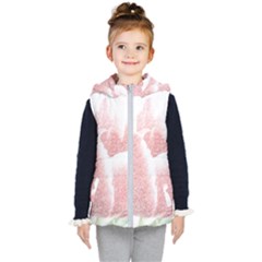 Tulip Red And White Pen Drawing Kid s Hooded Puffer Vest by picsaspassion