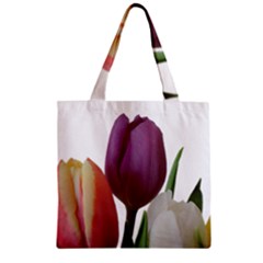 Tulips Bouquet Zipper Grocery Tote Bag by picsaspassion