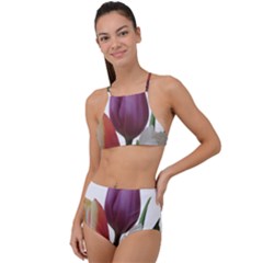 Tulips Bouquet High Waist Tankini Set by picsaspassion