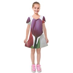 Tulips Bouquet Kids  Short Sleeve Velvet Dress by picsaspassion