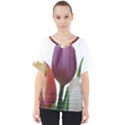 Tulips bouquet V-Neck Dolman Drape Top View1