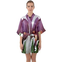 Tulips Bouquet Quarter Sleeve Kimono Robe by picsaspassion