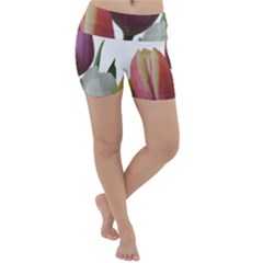 Tulips Bouquet Lightweight Velour Yoga Shorts by picsaspassion