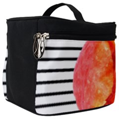 Red Tulip And Black Stripes Make Up Travel Bag (big) by picsaspassion