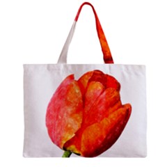 Red Tulip, Watercolor Art Zipper Mini Tote Bag by picsaspassion