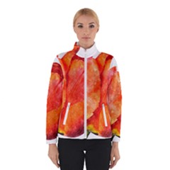 Red Tulip, Watercolor Art Winter Jacket by picsaspassion