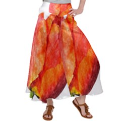 Red Tulip, Watercolor Art Satin Palazzo Pants