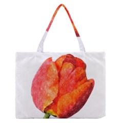 Red Tulip, Watercolor Art Zipper Medium Tote Bag by picsaspassion