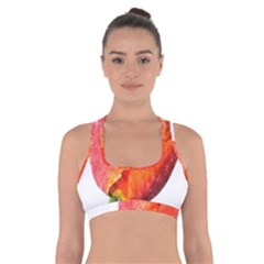 Red Tulip, Watercolor Art Cross Back Sports Bra by picsaspassion