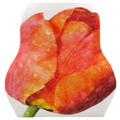 Red Tulip, Watercolor Art Car Seat Back Cushion  by picsaspassion