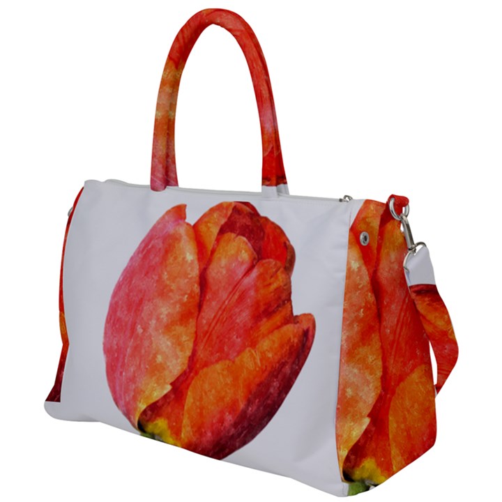 Red Tulip, watercolor art Duffel Travel Bag