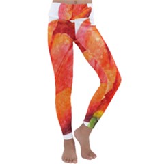 Red Tulip, Watercolor Art Kids  Lightweight Velour Classic Yoga Leggings