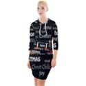 Candles Christmas Advent Light Quarter Sleeve Hood Bodycon Dress View1