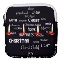 Candles Christmas Advent Light Mini Square Pouch by Wegoenart