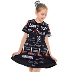 Candles Christmas Advent Light Kids  Short Sleeve Shirt Dress