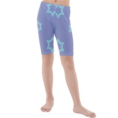 Star Christmas Night Seamlessly Kids  Mid Length Swim Shorts by Wegoenart