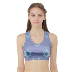 Star Christmas Night Seamlessly Sports Bra With Border by Wegoenart