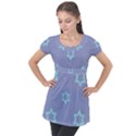 Star Christmas Night Seamlessly Puff Sleeve Tunic Top View1