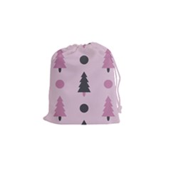 Christmas Trees Tree Fir Den Drawstring Pouch (small) by Wegoenart