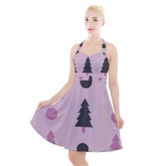 Christmas Trees Tree Fir Den Halter Party Swing Dress  by Wegoenart