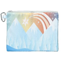 Winter Landscape Star Mountains Canvas Cosmetic Bag (xxl)