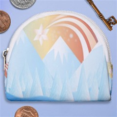 Winter Landscape Star Mountains Horseshoe Style Canvas Pouch by Wegoenart