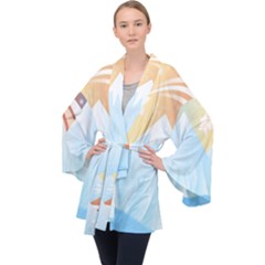 Winter Landscape Star Mountains Velvet Kimono Robe