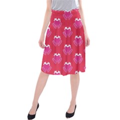 Christmas Red Pattern Reasons Midi Beach Skirt by Wegoenart