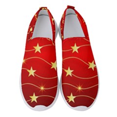 Background Christmas Decoration Women s Slip On Sneakers