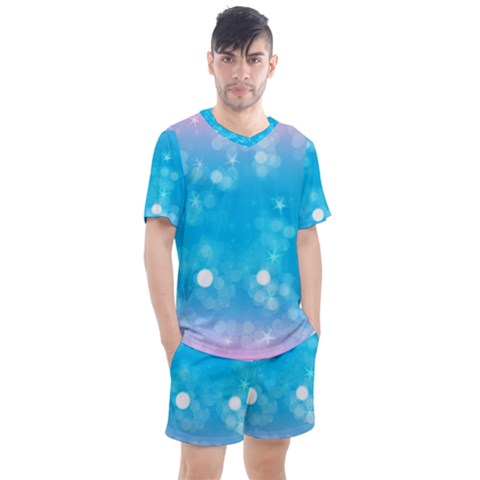 Background Abstract Christmas Snow Men s Mesh Tee And Shorts Set by Wegoenart