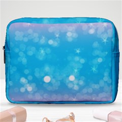 Background Abstract Christmas Snow Make Up Pouch (large)