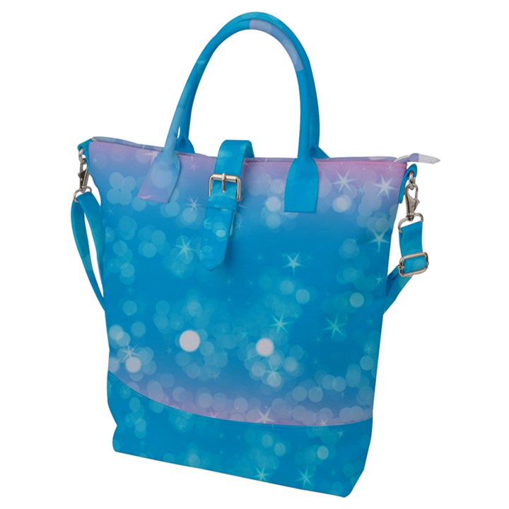 Background Abstract Christmas Snow Buckle Top Tote Bag