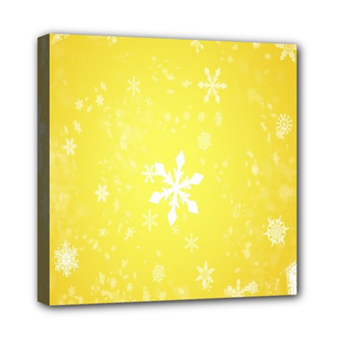 Snowflakes The Background Snow Mini Canvas 8  X 8  (stretched)