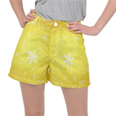 Snowflakes The Background Snow Stretch Ripstop Shorts