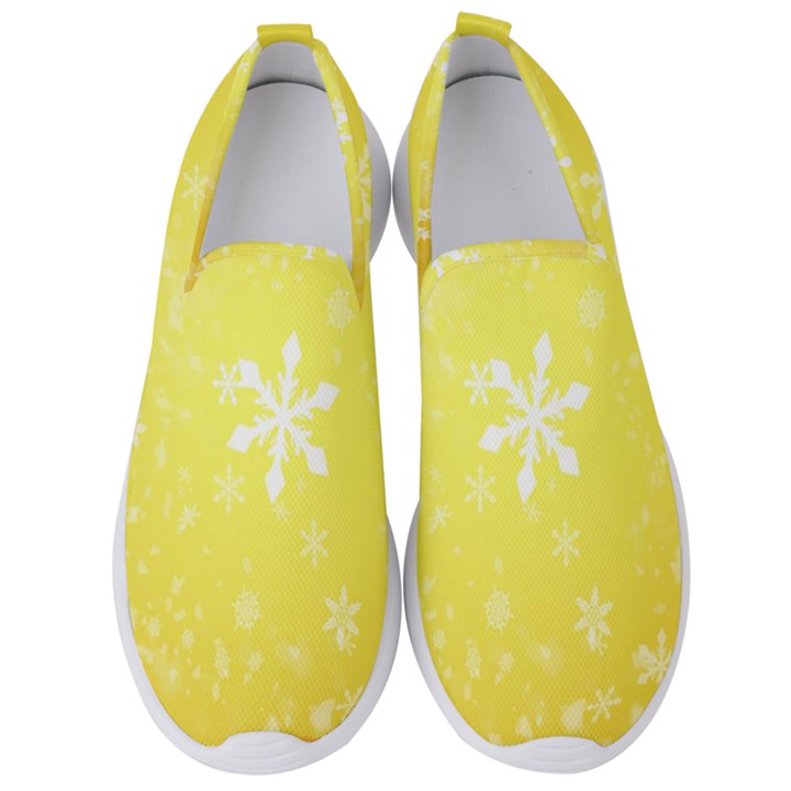 Snowflakes The Background Snow Men s Slip On Sneakers