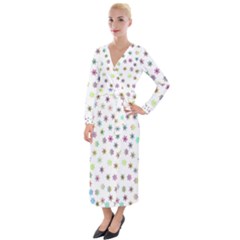 Snowflakes Snow Winter Ice Cold Velvet Maxi Wrap Dress by Wegoenart