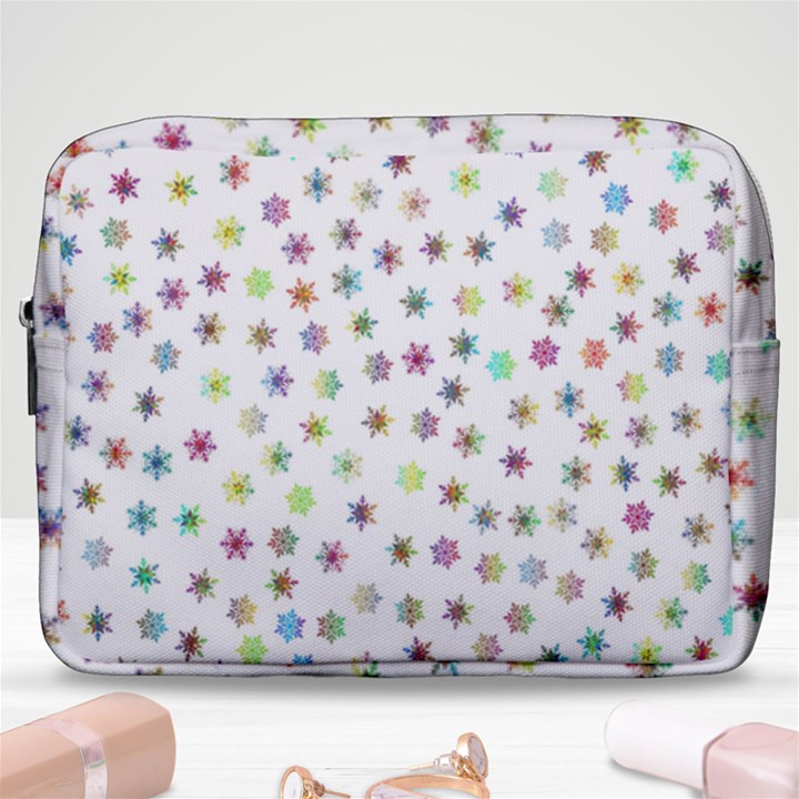 Snowflakes Snow Winter Ice Cold Make Up Pouch (Large)