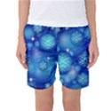 Blue Background Christmas Women s Basketball Shorts View1