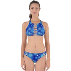 Blue Background Christmas Perfectly Cut Out Bikini Set